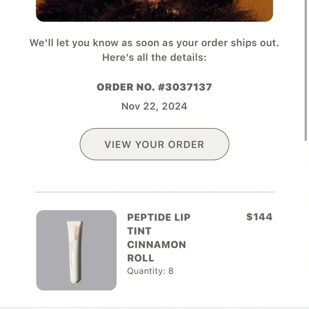 Rhode Cinnamon Roll Lip Peptide Treatment Shimmer Tint